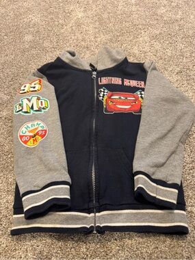 Disney Lightning McQueen Navy and Gray Zip-Up Hoodie